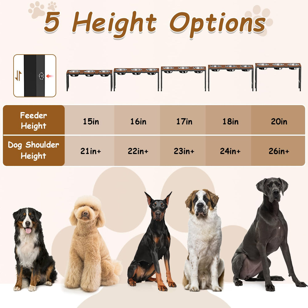 Colewin sturdy iron frame supports a durable large breed feeding station.