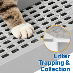 Colewin litter box step grates trap litter while guarding paws during entry.
