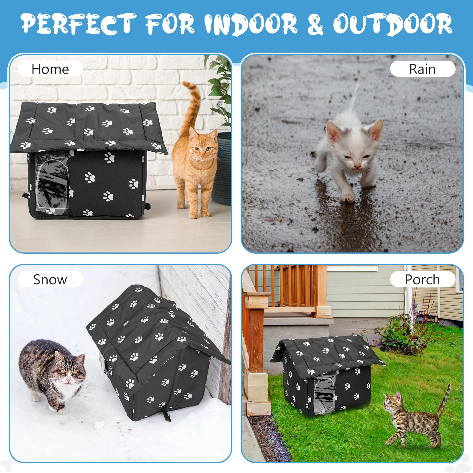 Colingmill cat house folded flat for easy travel and storage