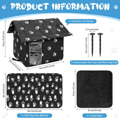 Colingmill outdoor cat house door curtains keep rain out and add privacy