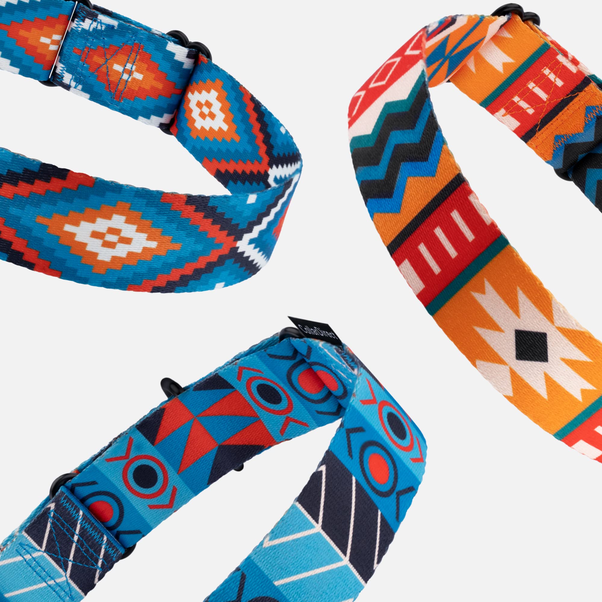 CollarDirect Aztec Martingale Collar sun-resistant blue pattern for vibrant outdoor play.