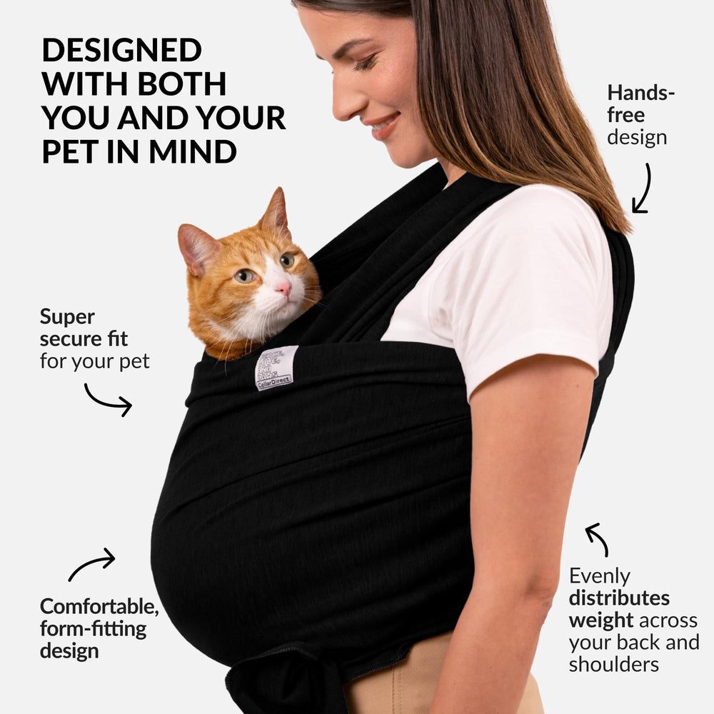 CollarDirect cat sling usage image highlights stress relief during outings