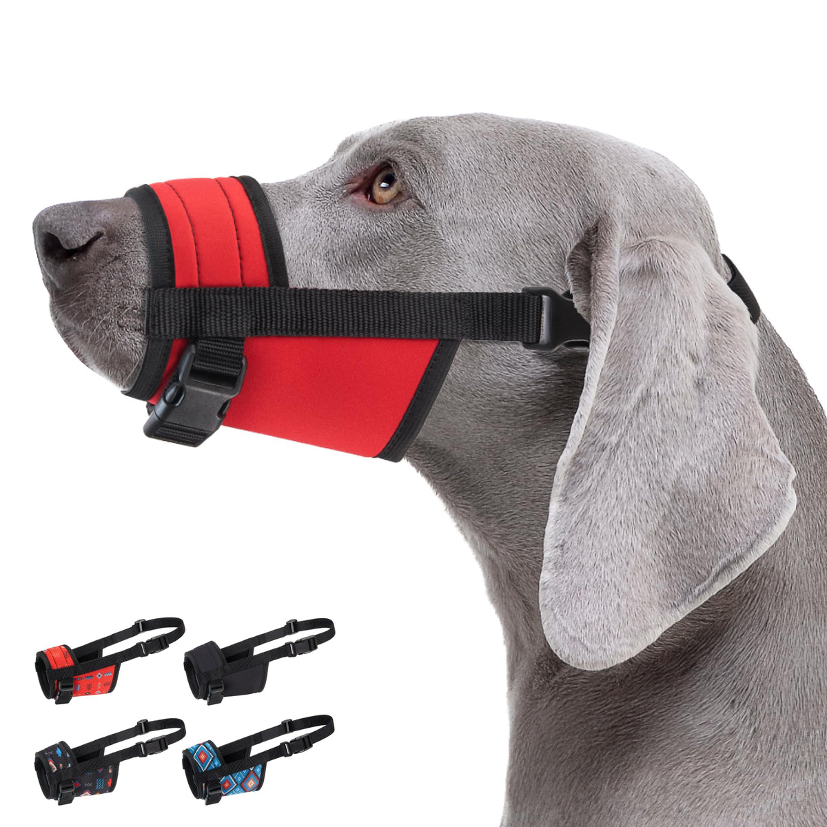 CollarDirect dog muzzle shows an adjustable strap for a secure, comfortable fit.