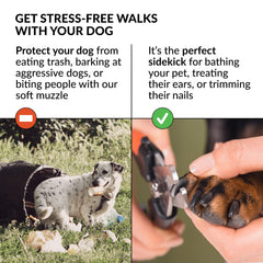 CollarDirect nylon muzzle highlights breathable material for all-day wear.