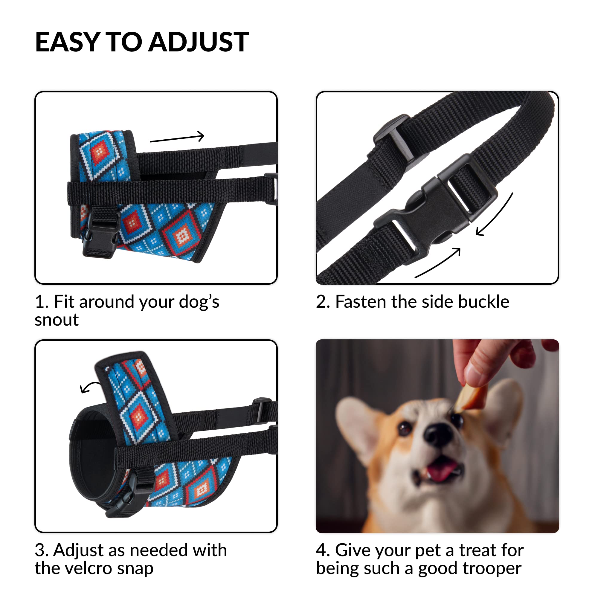 CollarDirect dog muzzle soft breathable nylon keeps dogs comfortable