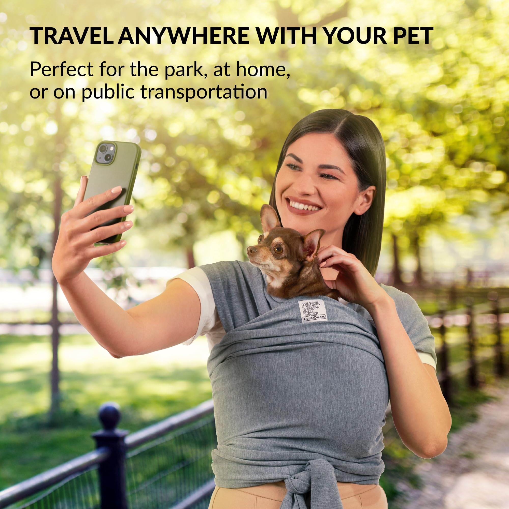 CollarDirect dog sling yellow compact design offers easy storage after walks.