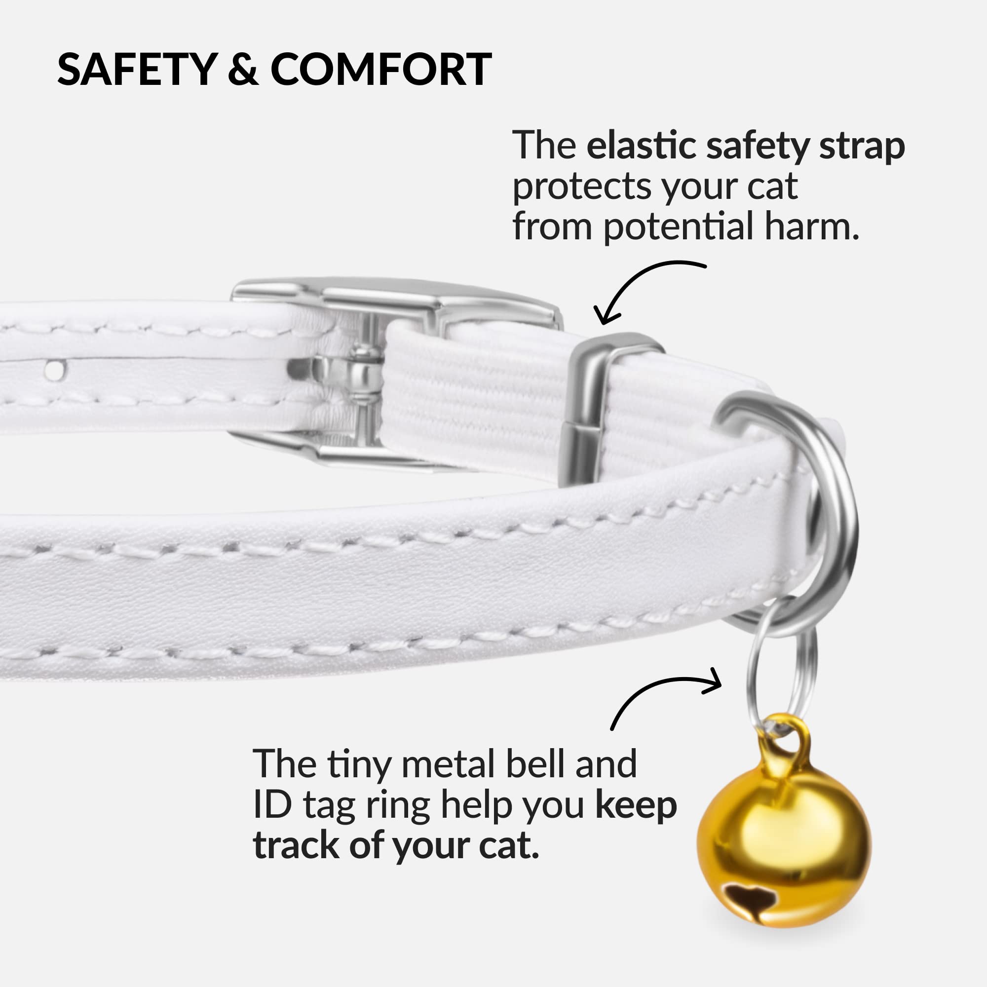 CollarDirect handmade leather cat collar close-up reveals craftsmanship.