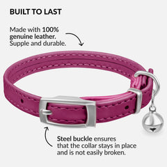CollarDirect kitten collar in soft leather pink offers gentle fit for small cats