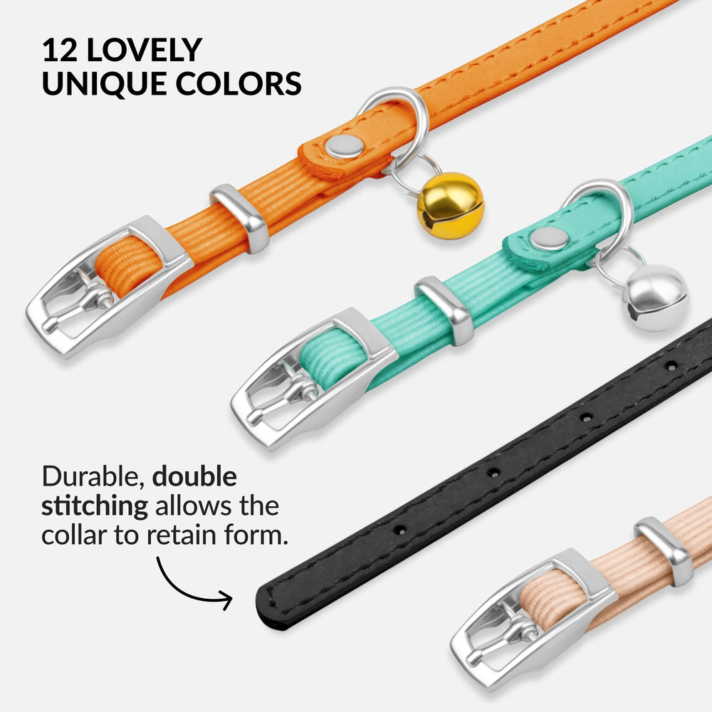 CollarDirect kitten-size leather collar with bell for small cats
