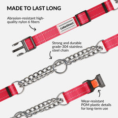 CollarDirect pink martingale collar in 17-22 inch size for versatile fit