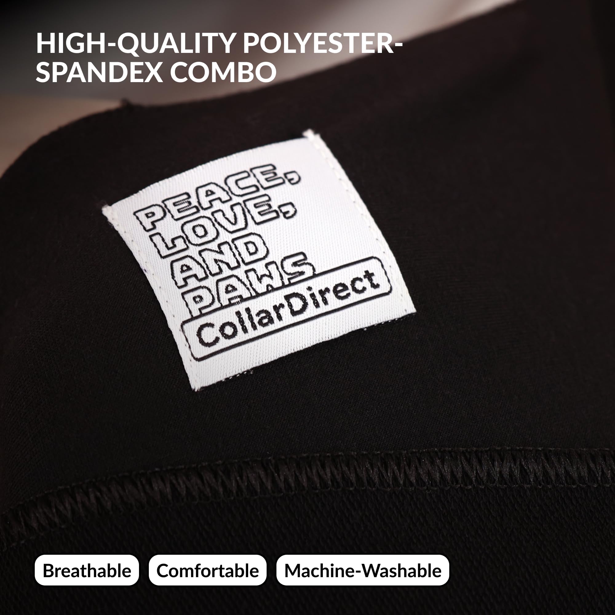 CollarDirect puppy sling fabric shows breathable cotton-spandex blend