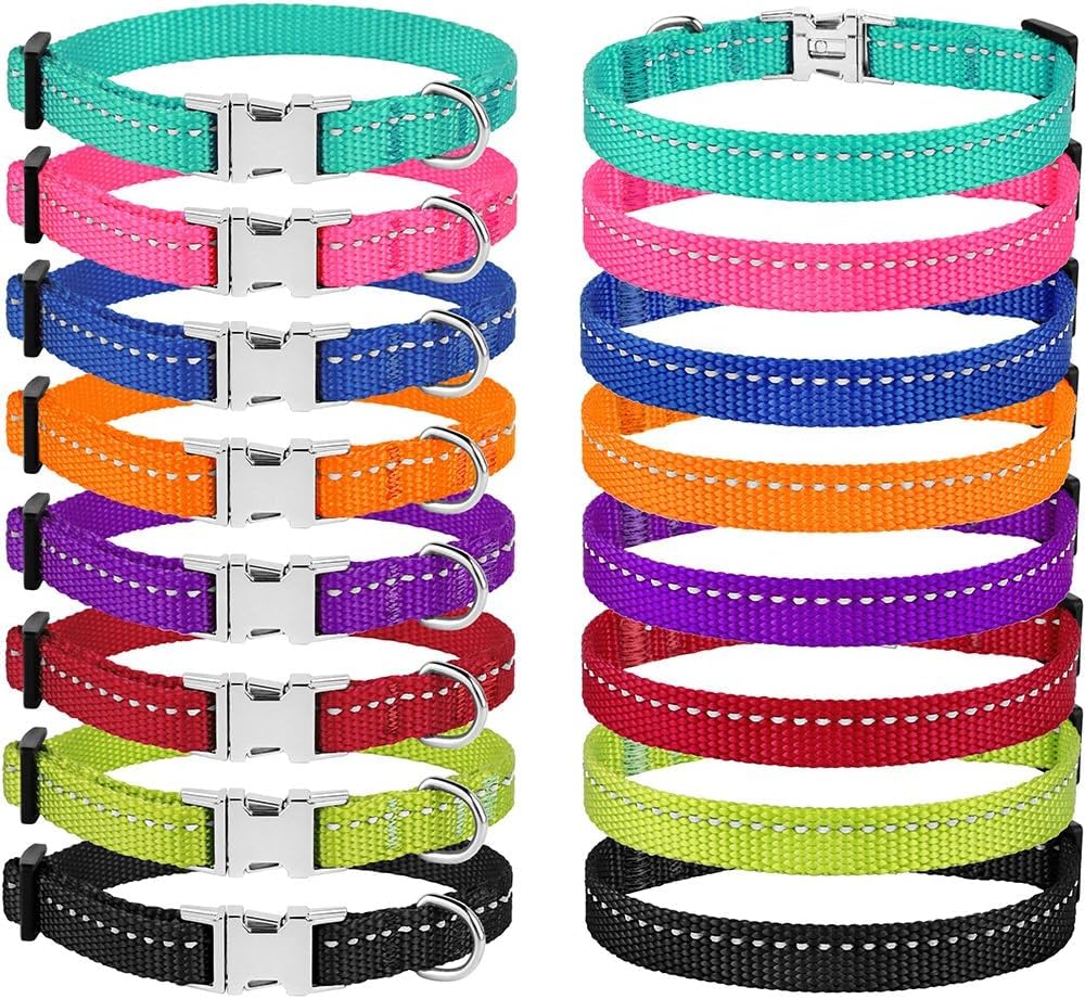 CollarDirect reflective dog-collar size-chart-neck-measurement guides proper fit.
