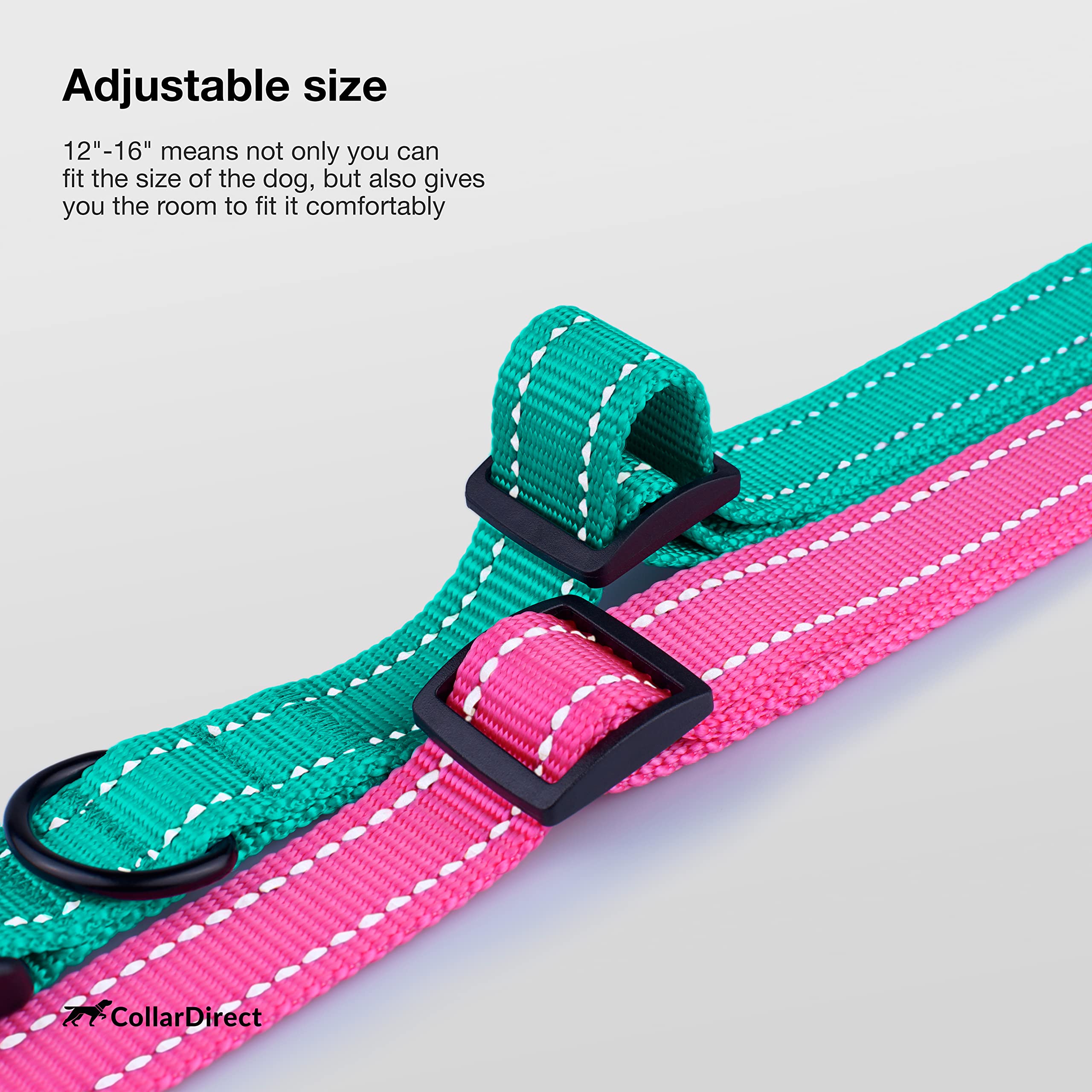 CollarDirect size-range collar fits S-XL for versatile everyday use.
