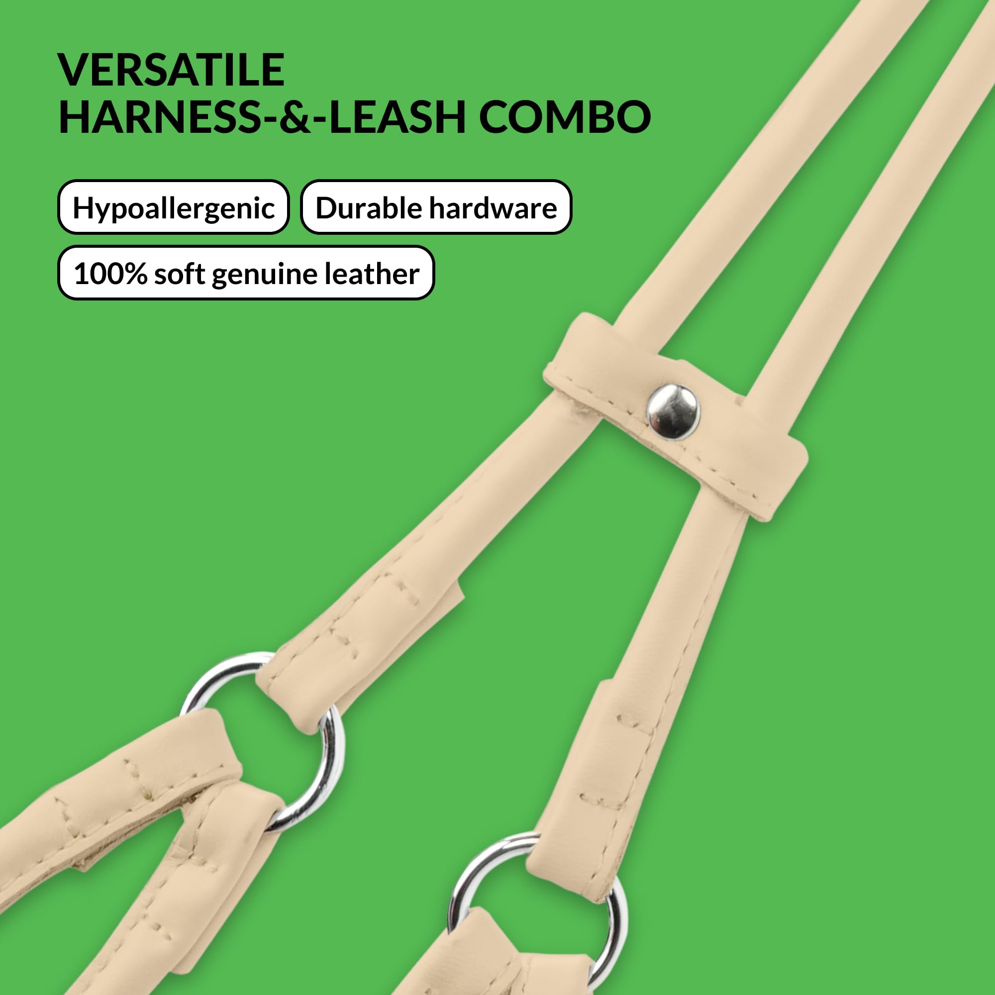 CollarDirect rolled leather harness red for puppies—easy step-in wear for daily walks