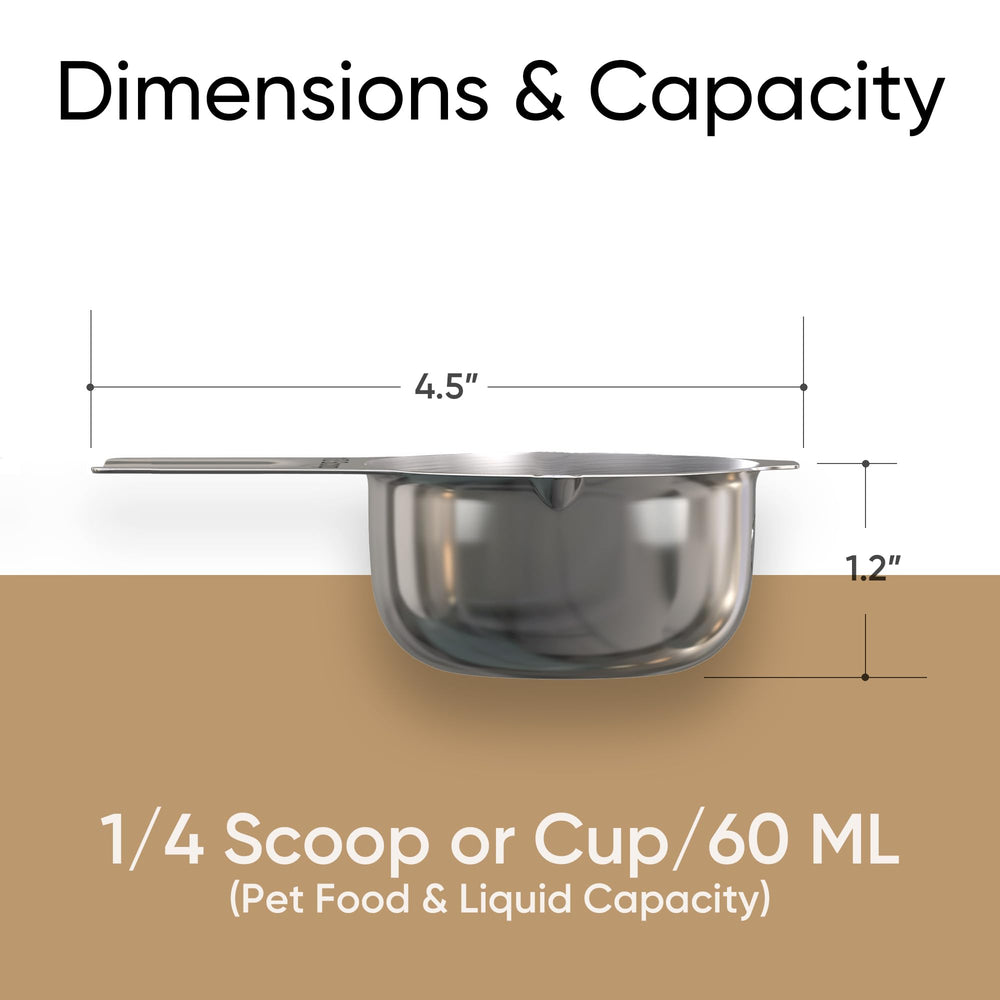 Color Up premium stainless steel scoop highlights durability and safety for pet meals.