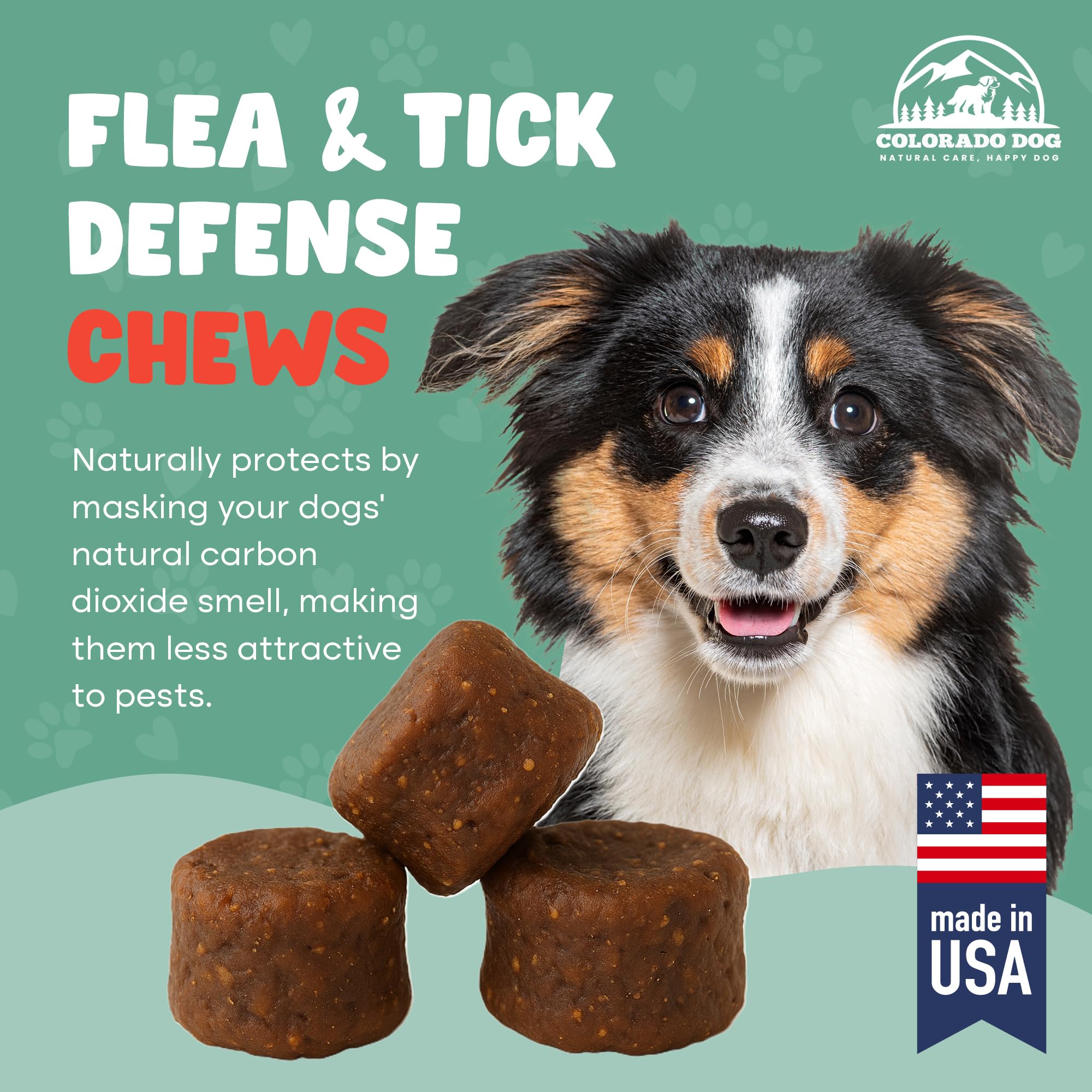 Colorado Dog bacon-flavor soft chews make flea and tick defense tasty.