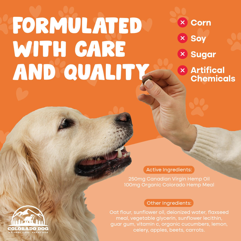 Colorado Dog hemp chews puppy-to-adult use demonstrates gentle support across ages