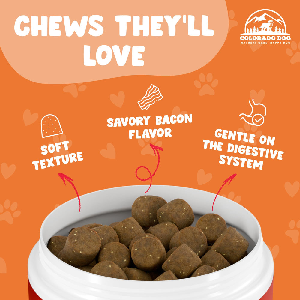 Colorado Dog chews separation anxiety moment image conveys reassurance without fuss