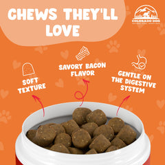 Colorado Dog chews separation anxiety moment image conveys reassurance without fuss
