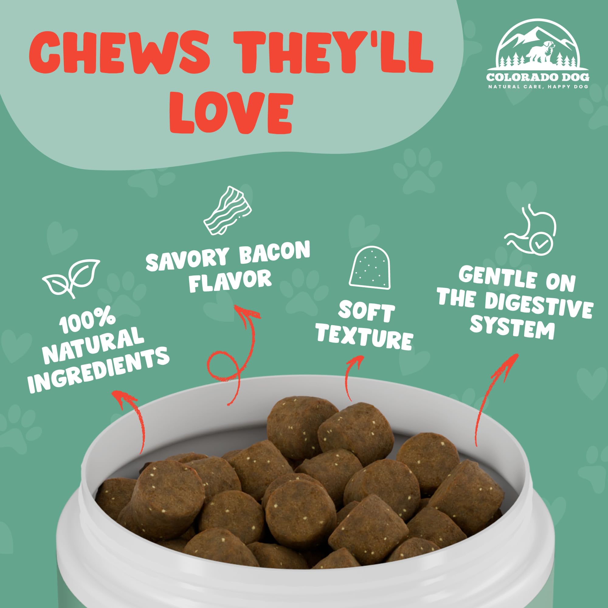 Colorado Dog made-in-USA chewables crafted for simple daily dosing.