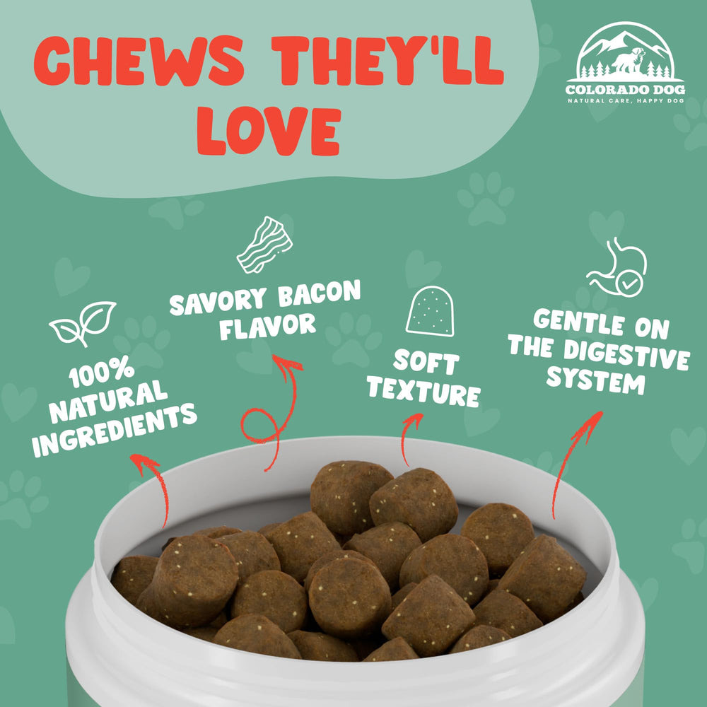 Colorado Dog made-in-USA chewables crafted for simple daily dosing.