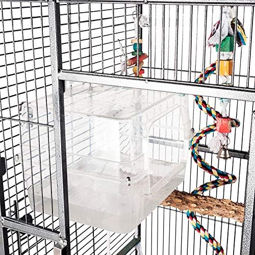 Colorday bath playground for birds with toys nearby for enrichment