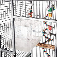 Colorday bath playground for birds with toys nearby for enrichment