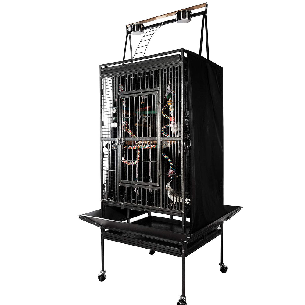 Colorday Good Night cover shown with magnetic buckle for quick installation on a large cage