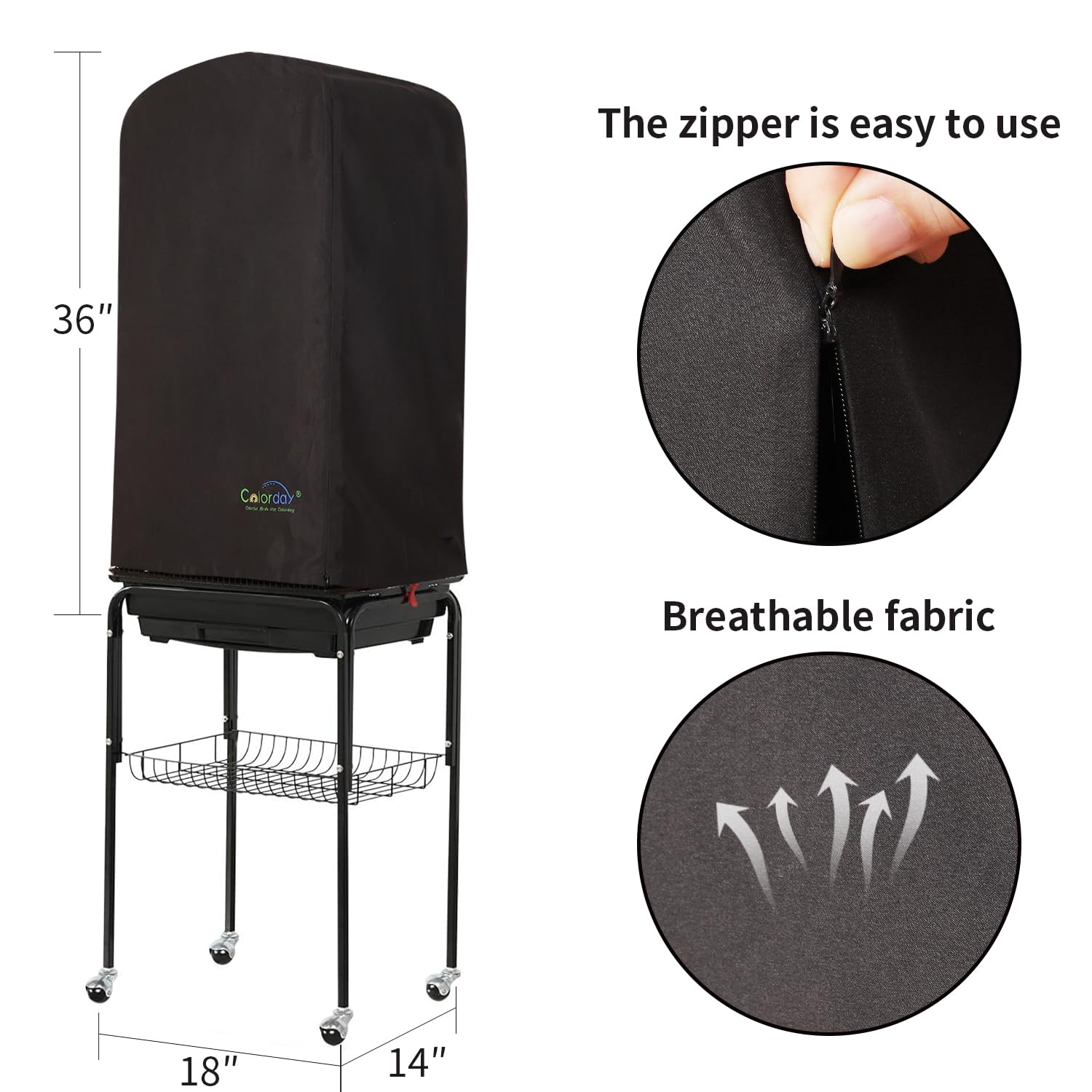 Colorday Good Night Bird Cage Cover Velcro-top detail emphasizing secure adjustability.