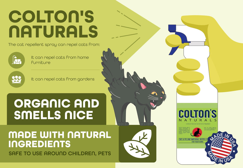 Colton's Naturals cat repellent applied around trash cans to deter cats