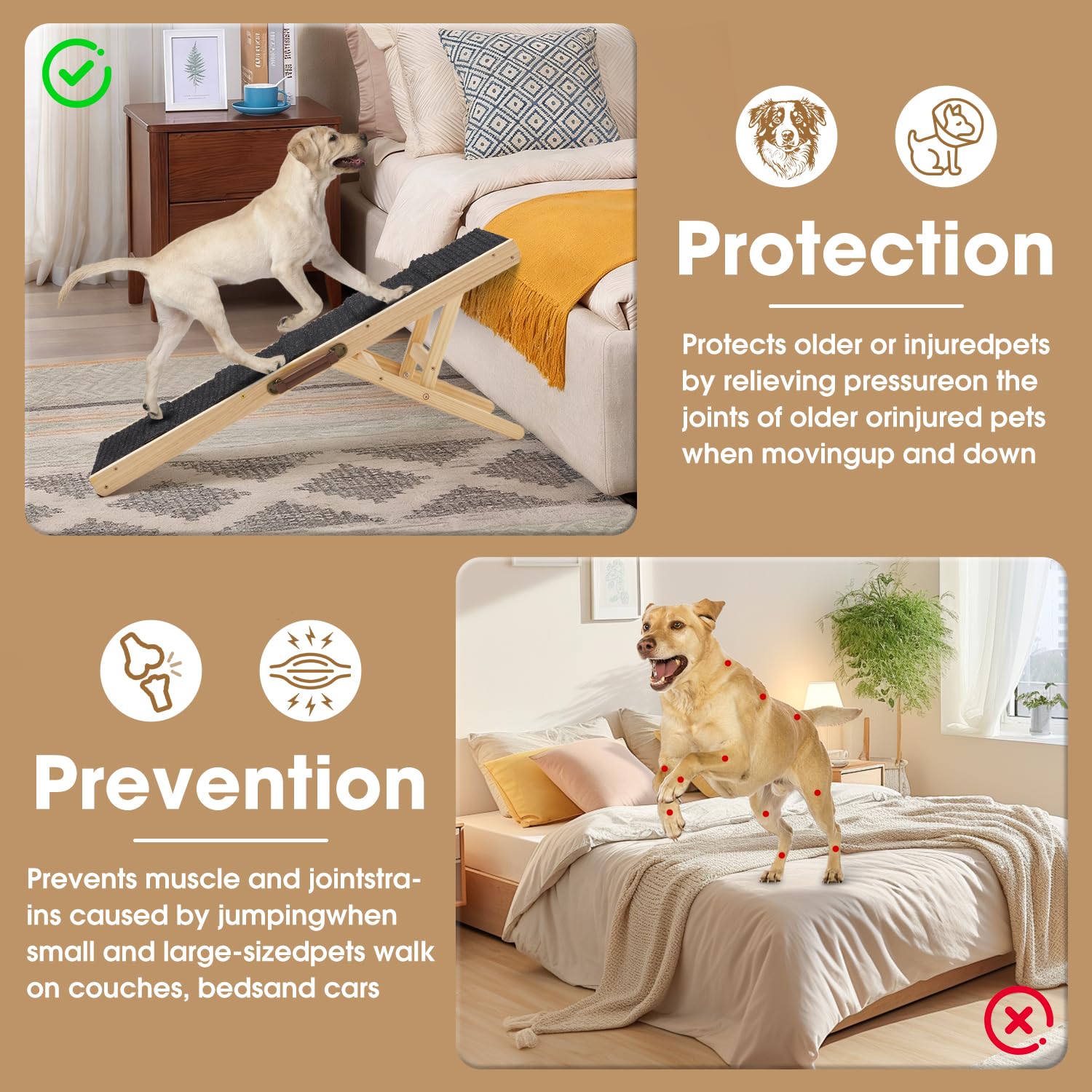 COLZEA portable dog ramp demonstrating easy storage under furniture