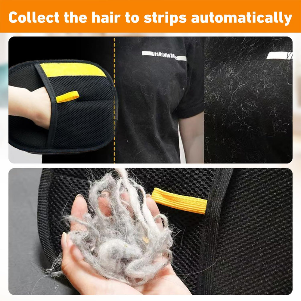 Comasua Elastic wrist strap and breathable mesh glove stays secure during grooming