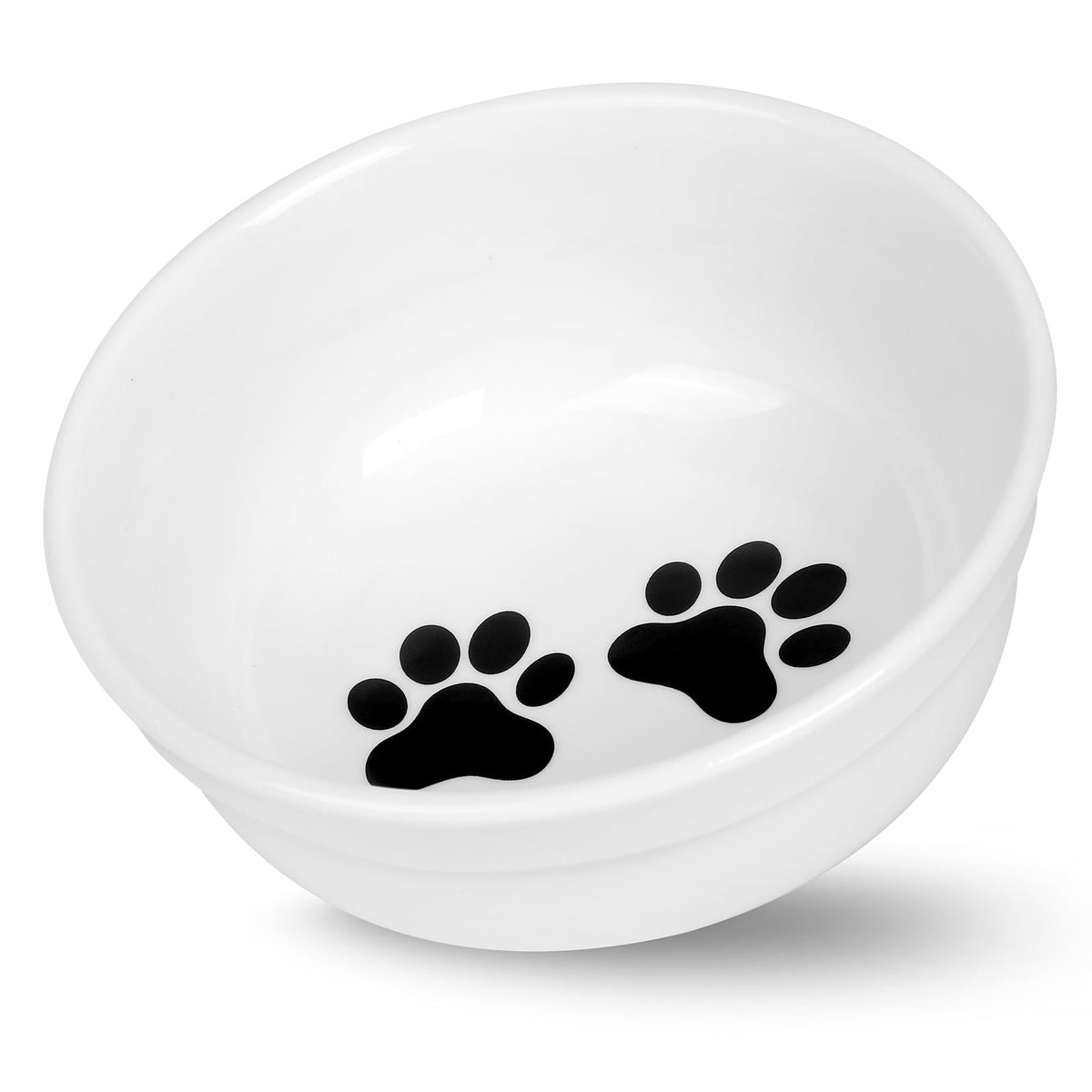 COMESOON 5inch ceramic cat bowl paws pattern for mess-free feeding.