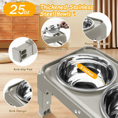 COMESOON elevated bowls stand at 2.75-inch height ideal for puppies' early meals