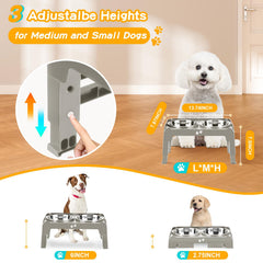 COMESOON elevated bowls stand at 7.5-inch height supports comfortable meals for growing dogs