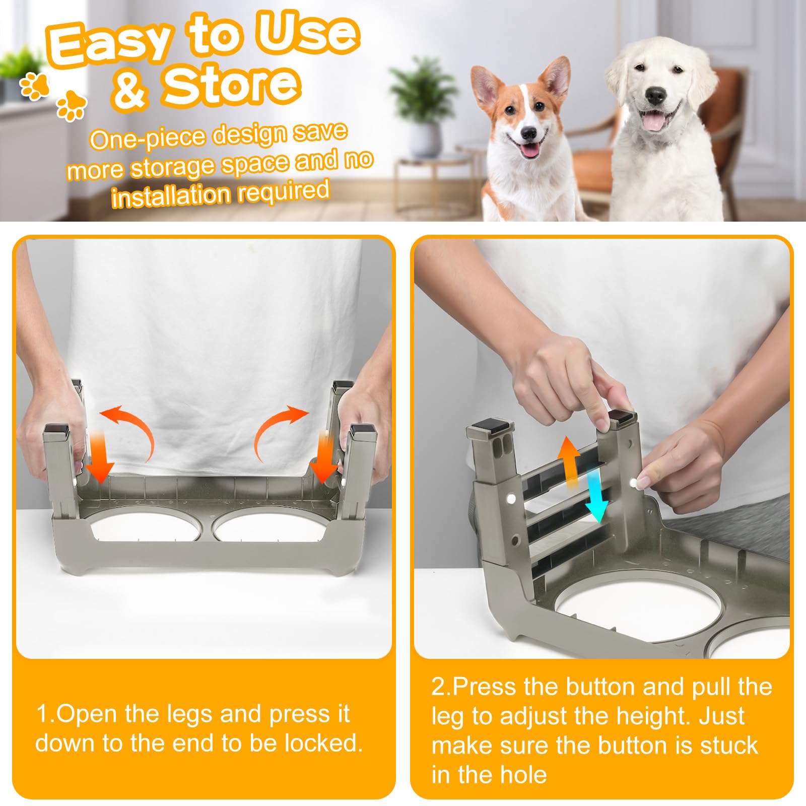 COMESOON elevated bowls stand anti-slip feet keep bowls stable during eating
