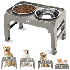 COMESOON elevated bowls stand with four-height system enables ergonomic feeding.