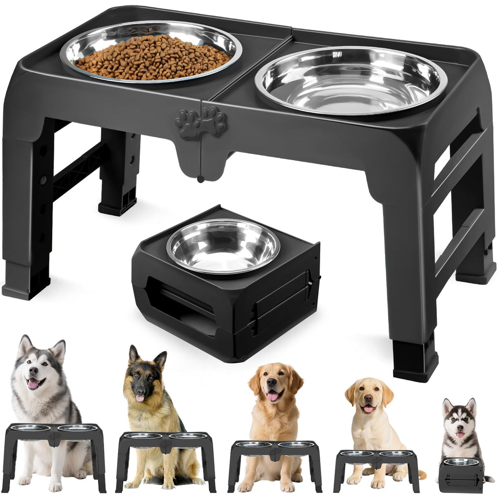 COMESOON elevated dog bowl stand folded for compact storage and travel.