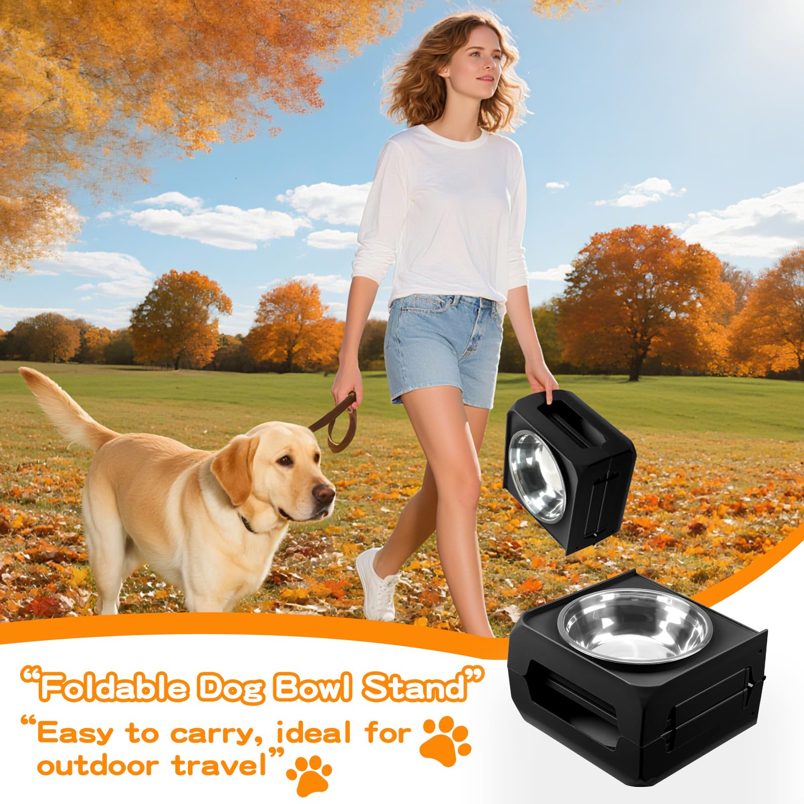 COMESOON elevated dog bowl stand includes warranty and easy-care guidelines.