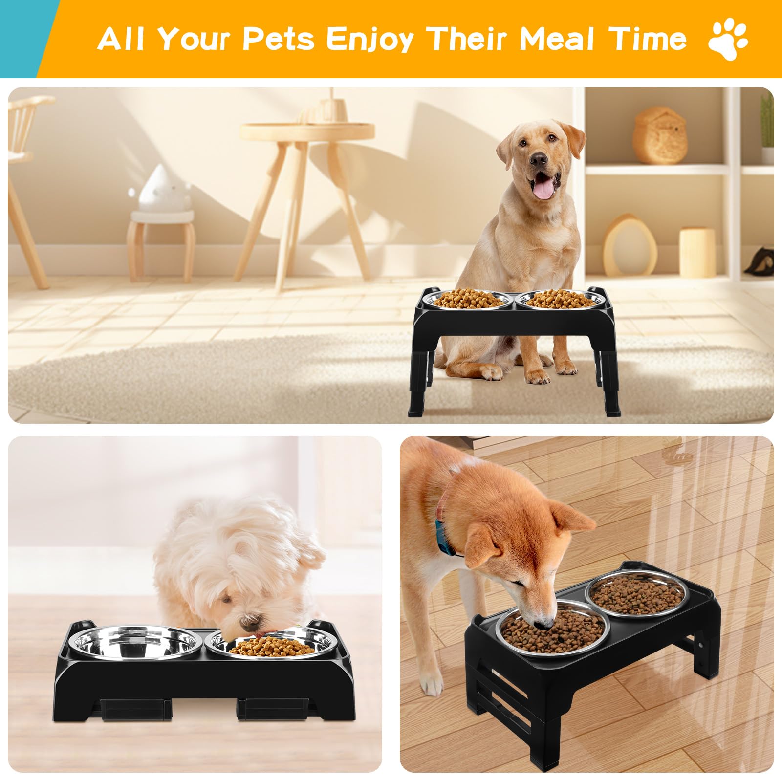 COMESOON floor-protection raised-stand keeps feeding stable on any surface.