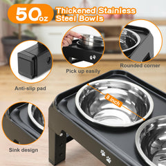 Raised design shields meals from dust and floor debris
