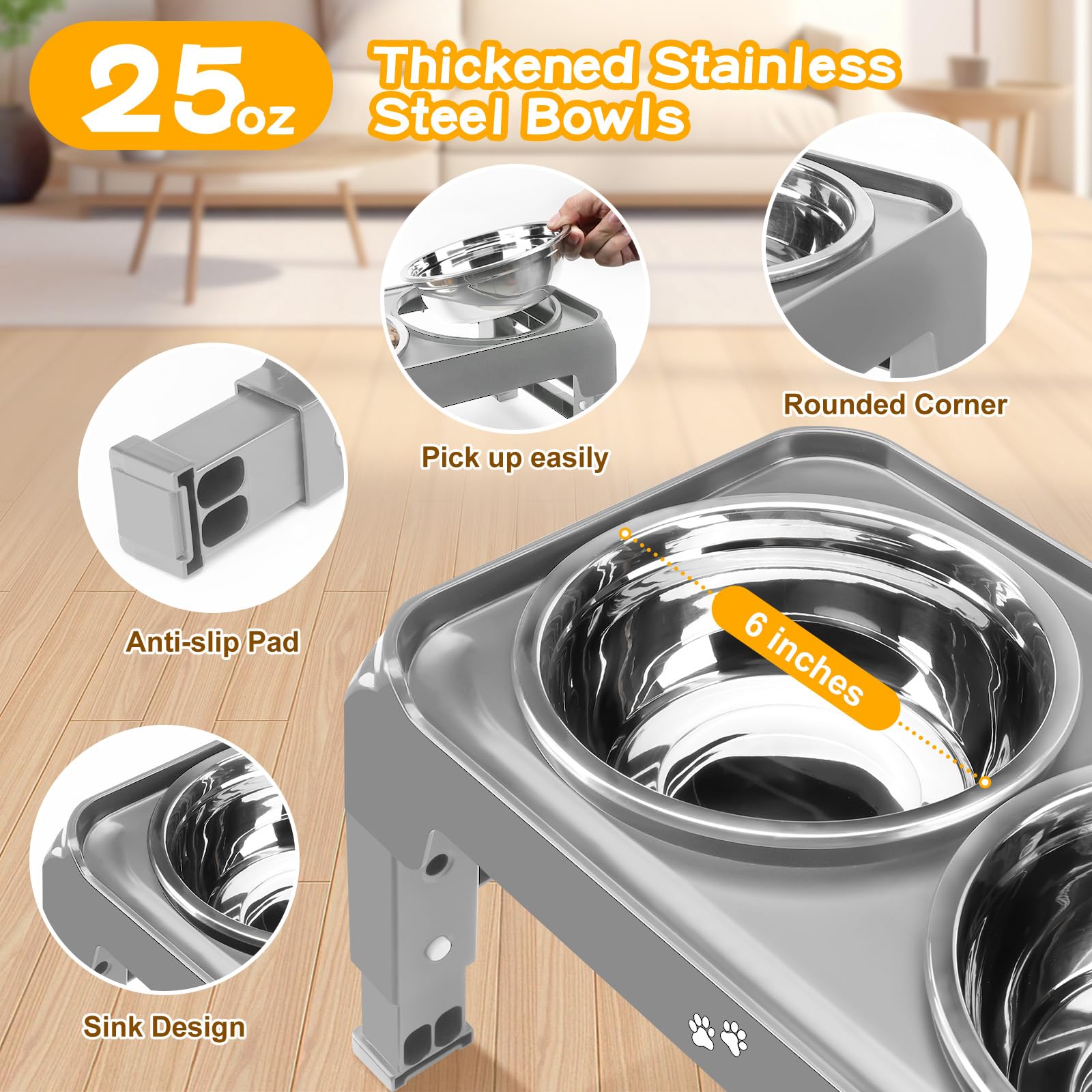 COMESOON thickened 6 inch stainless steel bowls for durable dishwasher safe dining