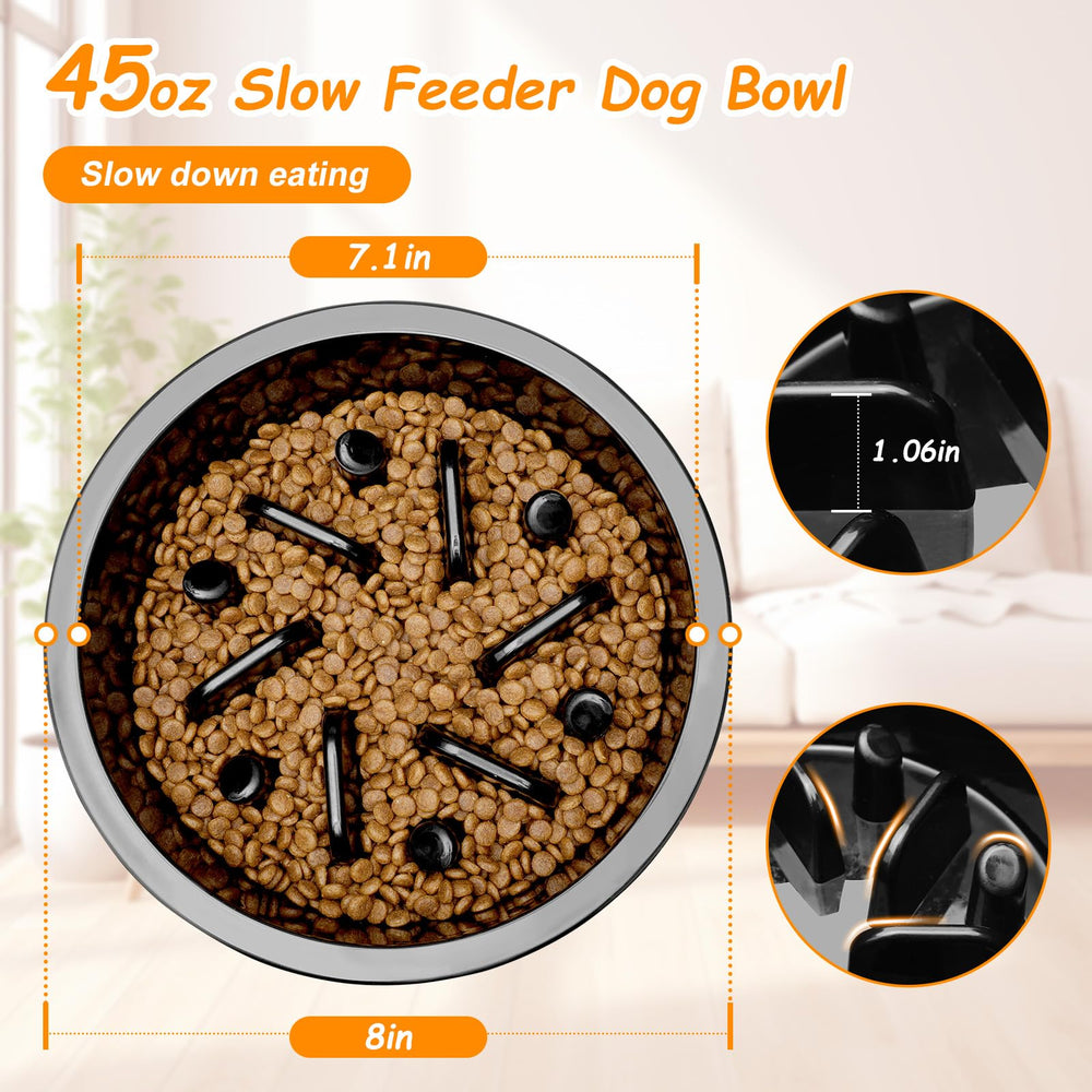 COMESOON slow feeder bowl side profile shows elevated design for comfortable feeding.