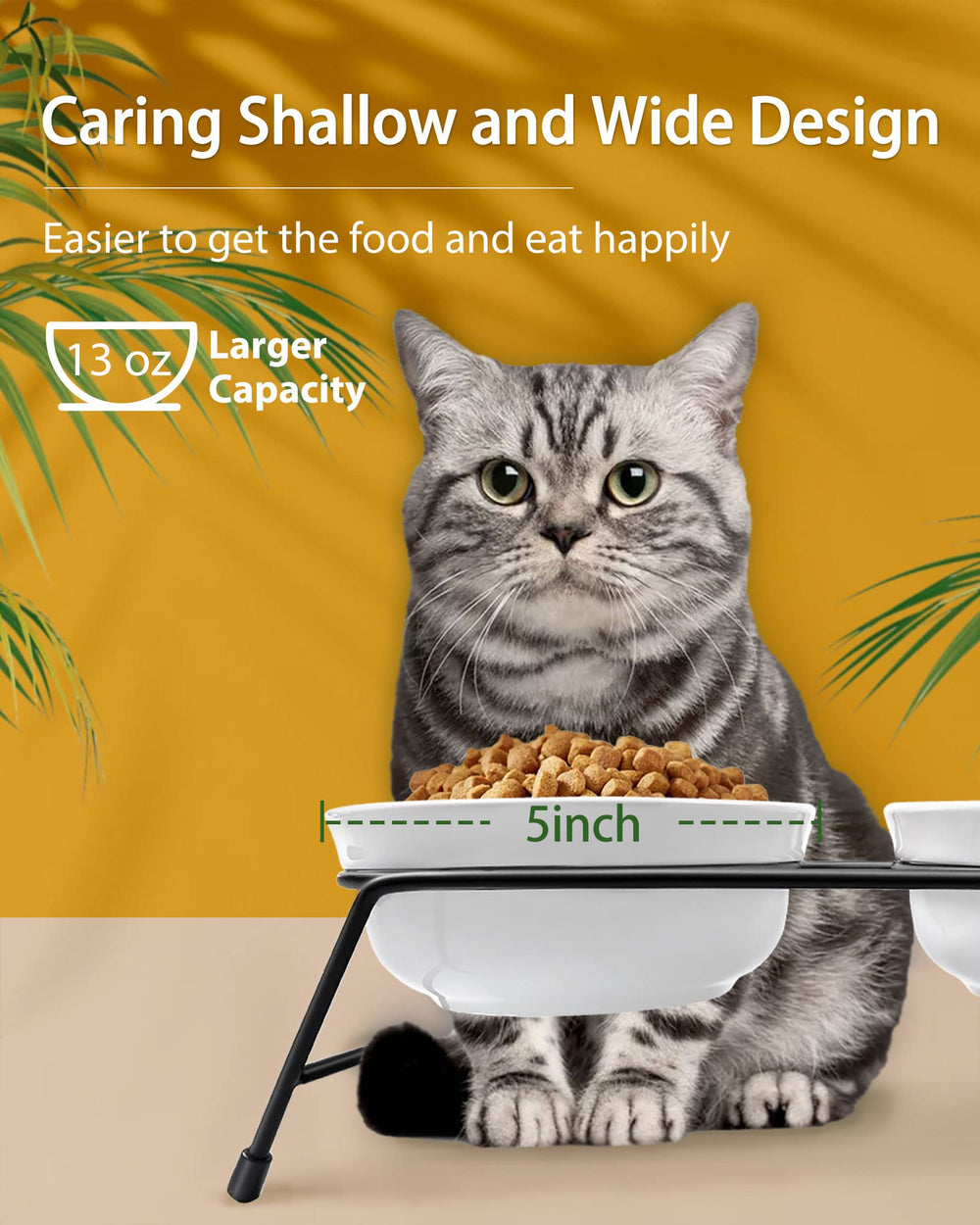 COMESOON anti-slip stand with rubber feet keeps bowls steady during meals