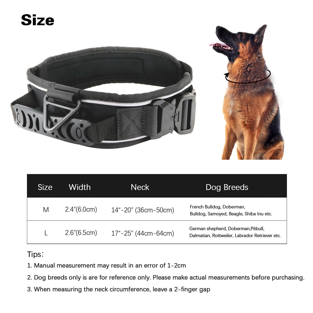 Comfluxe 2in wide collar distributes pressure evenly on large breeds.
