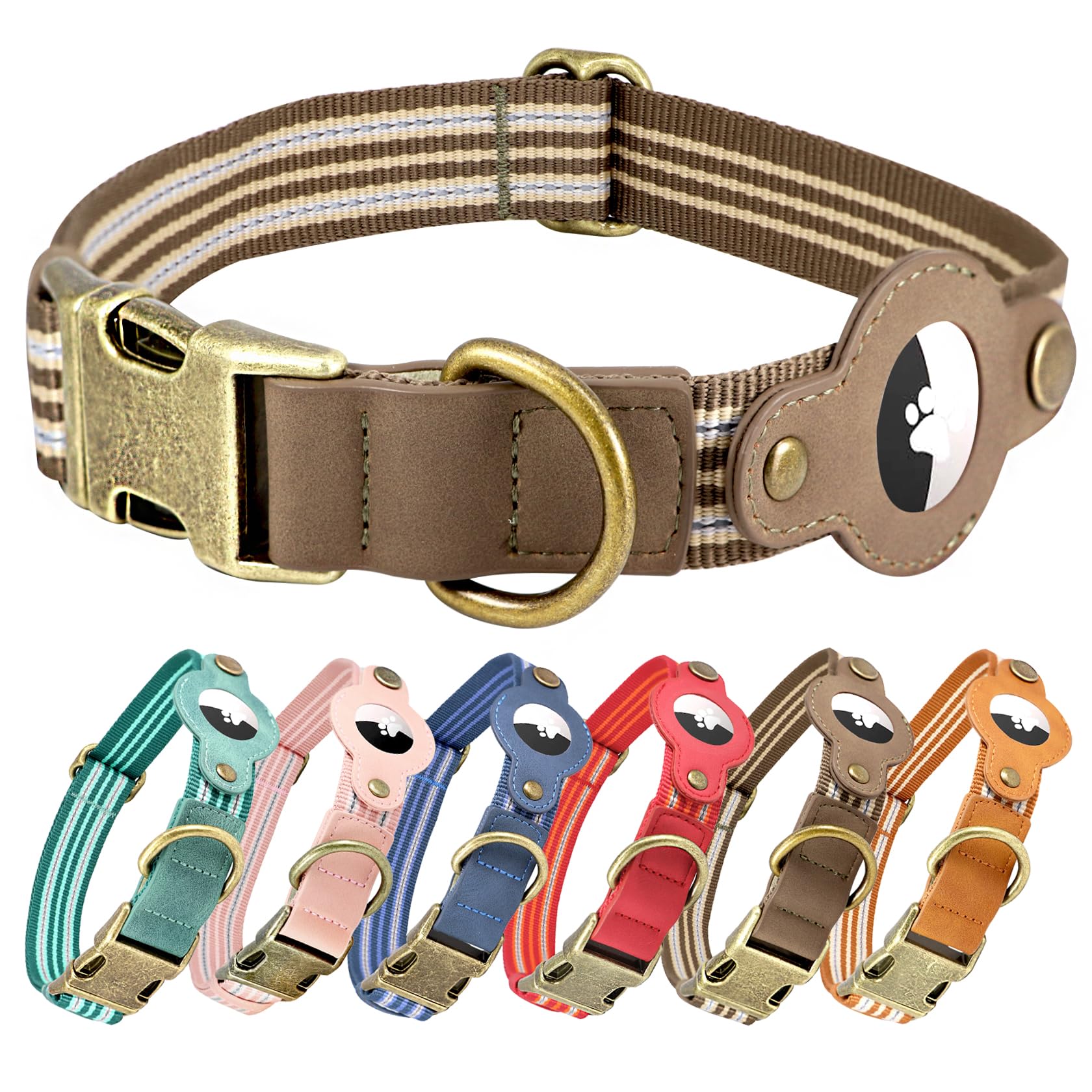 Comfluxe AirTag dog collar with built-in holder helps locate your large dog.