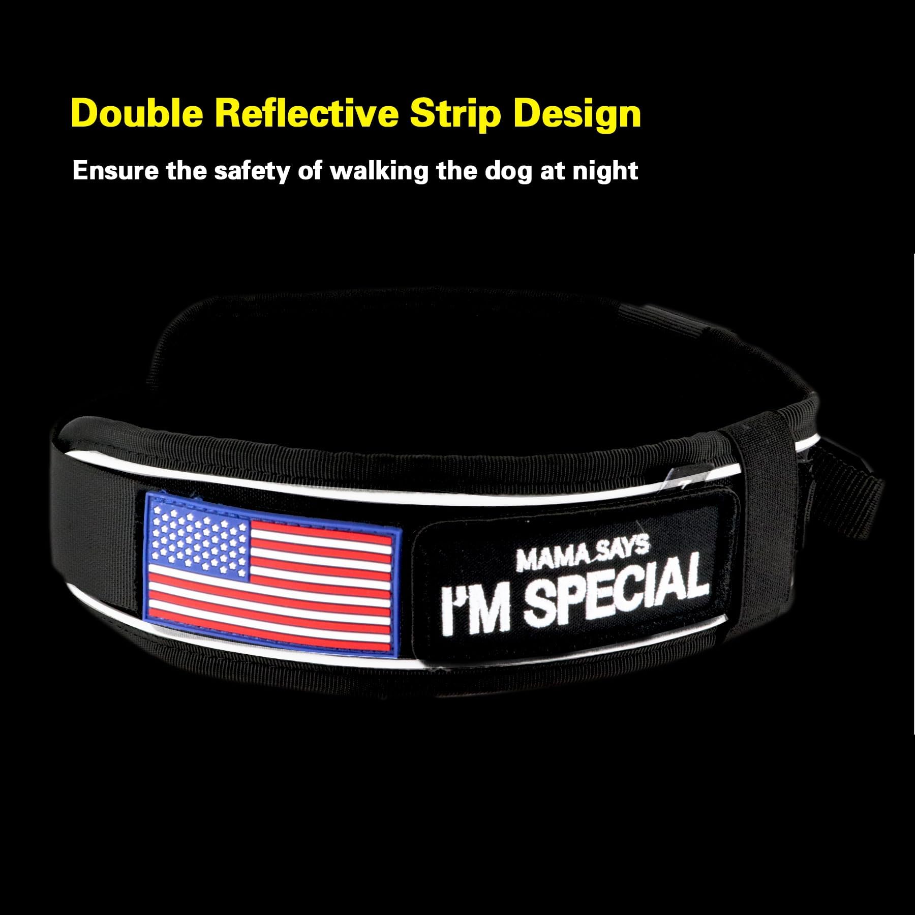 Comfluxe large dog collar in L and XL fits big breeds.