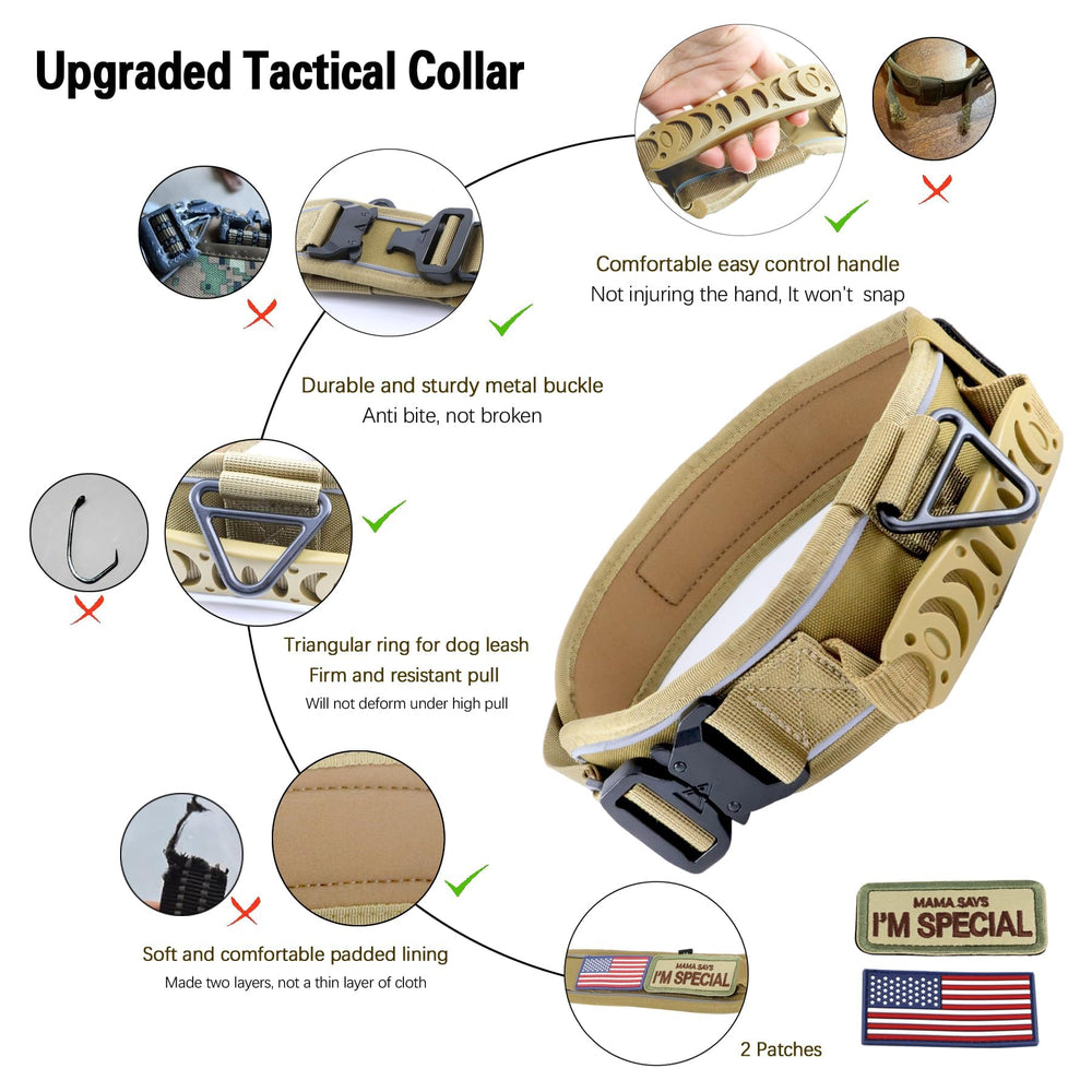 Comfluxe tactical collar two-inch wide distributes pressure for comfortable daily wear.