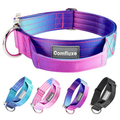 Comfluxe Tactical Dog Collar with purple handle for enhanced training control.