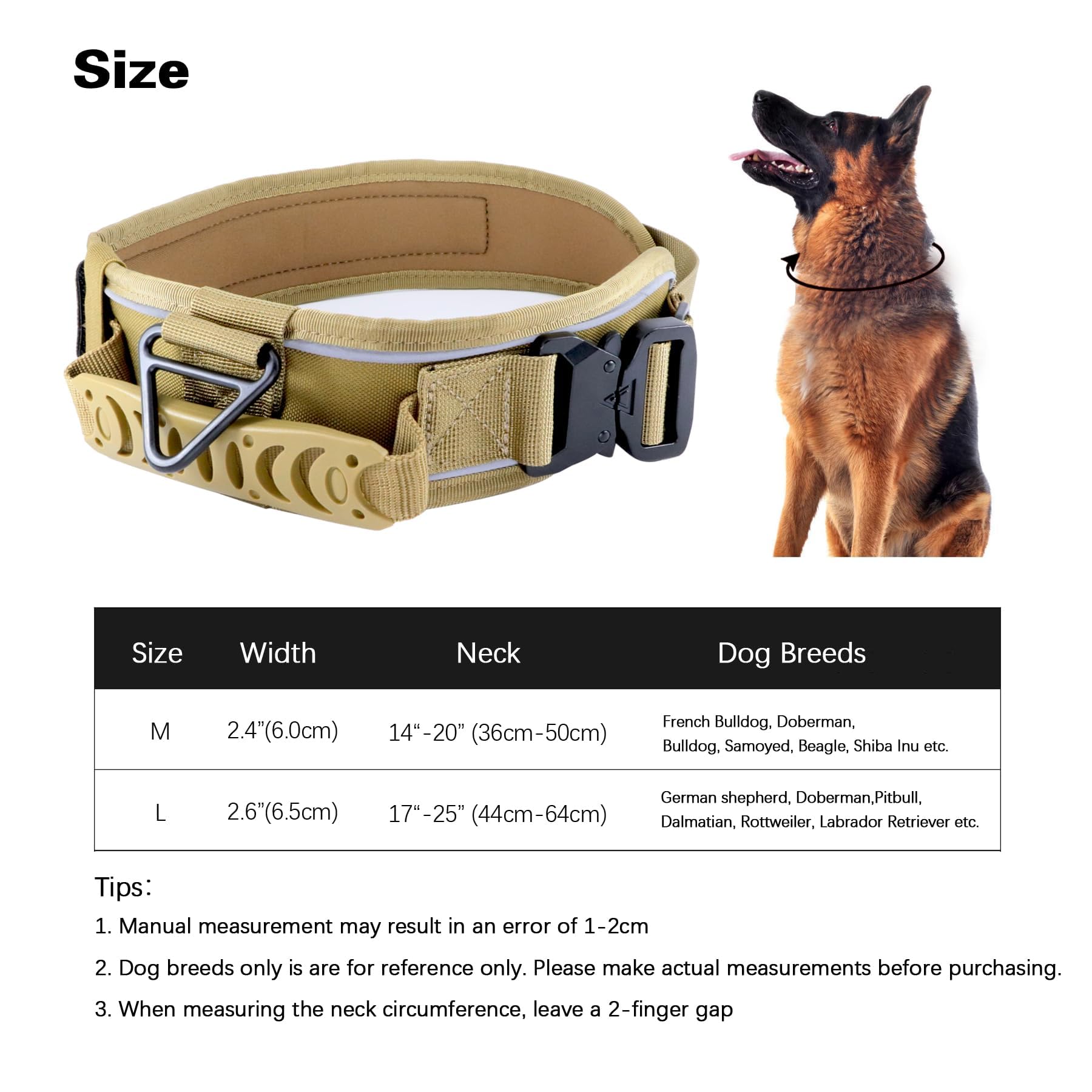 Comfluxe tactical collar displays quick-release buckle for fast on/off during outdoor adventures.